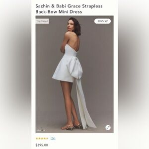 Sachin & Babi Grace Strapless Back-Bow Mini Dress